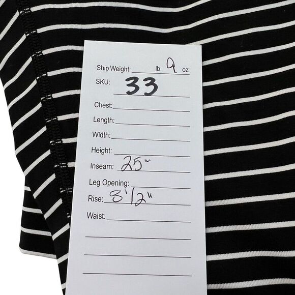 Lululemon Train Times Pant 25" Inseam Parallel Stripe Black and White Size 4 - Picture 8 of 8